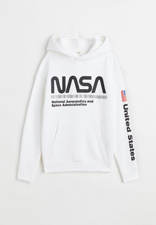 H&M - Printed hoodie - white/nasa