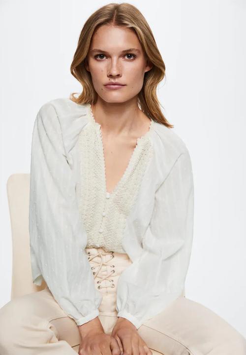 MANGO - Blouse grand - natural