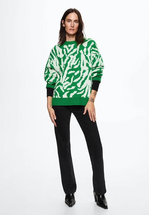 MANGO - Sweater tigre - green