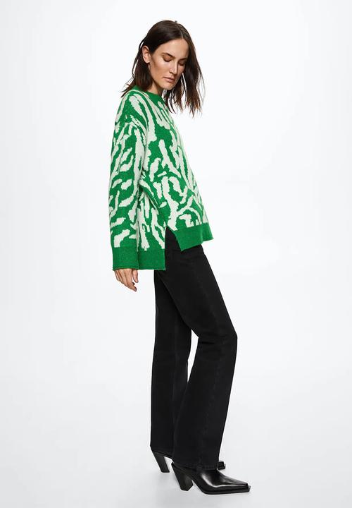 MANGO - Sweater tigre - green