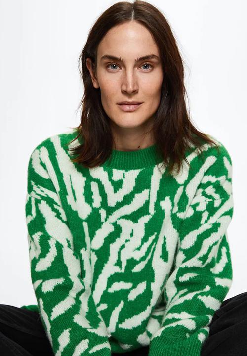MANGO - Sweater tigre - green