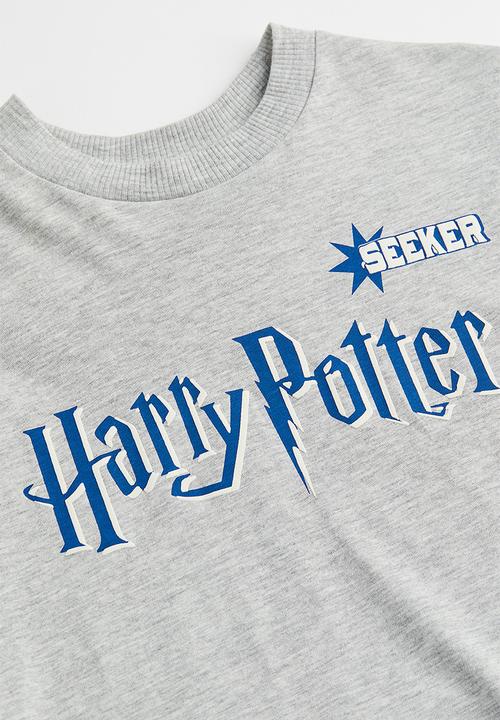 H&M - Printed cotton jersey top - light grey marl/harry potter