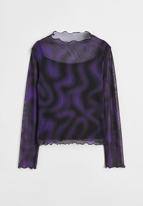 H&M - Long-sleeved top - purple/patterned