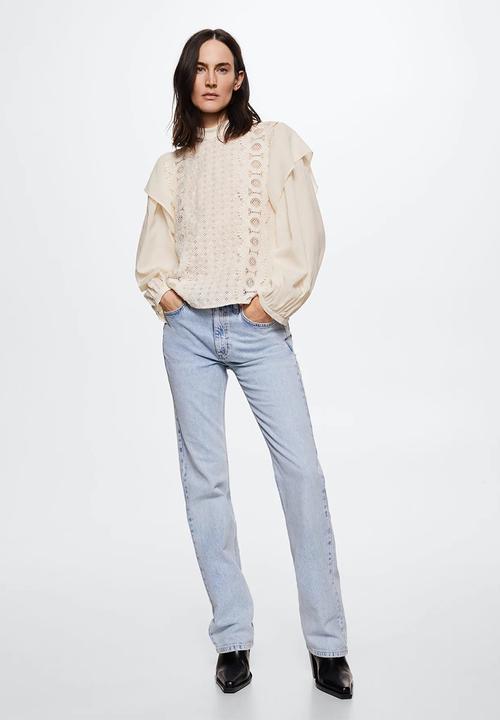 MANGO - Blouse closed - natural