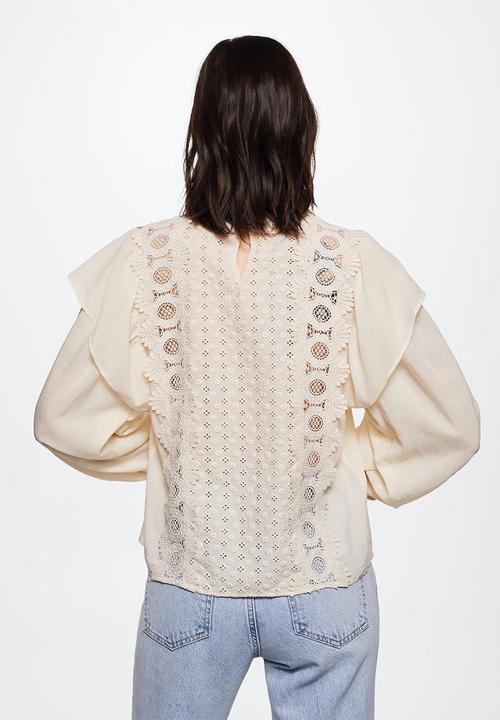 MANGO - Blouse closed - natural