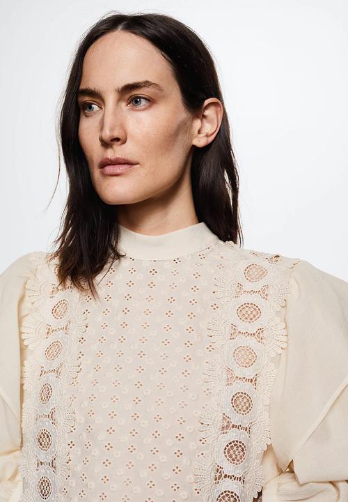MANGO - Blouse closed - natural