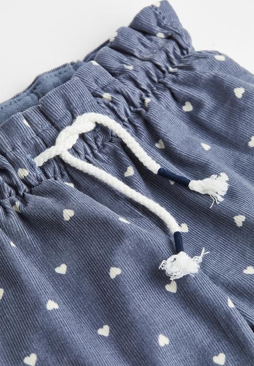 H&M - Lined cotton joggers - blue/hearts