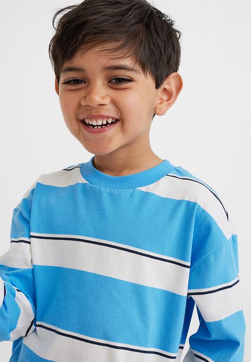 H&M - Cotton jersey top - blue/striped