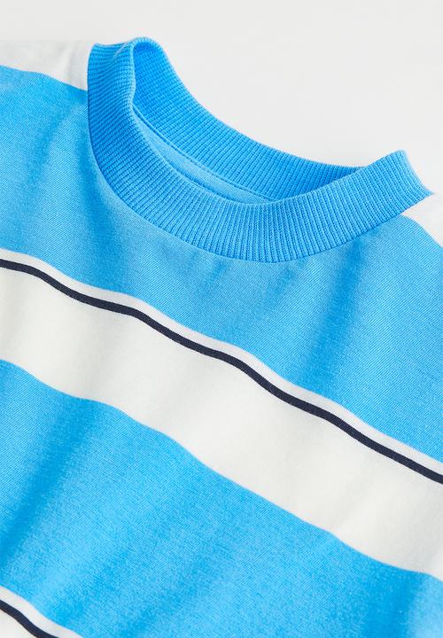H&M - Cotton jersey top - blue/striped