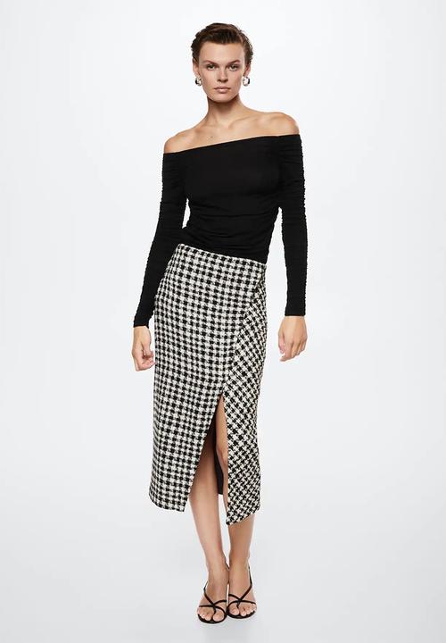 MANGO - T-shirt drap - black