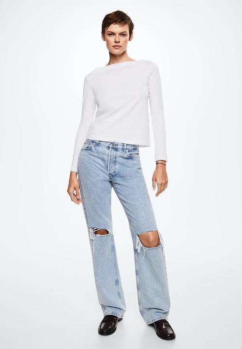 MANGO - T-shirt saco - white
