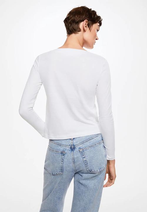 MANGO - T-shirt saco - white