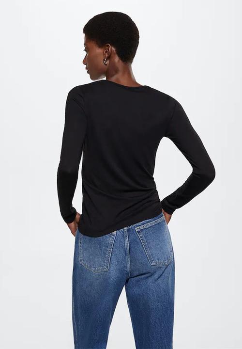 MANGO - T-shirt calley - black