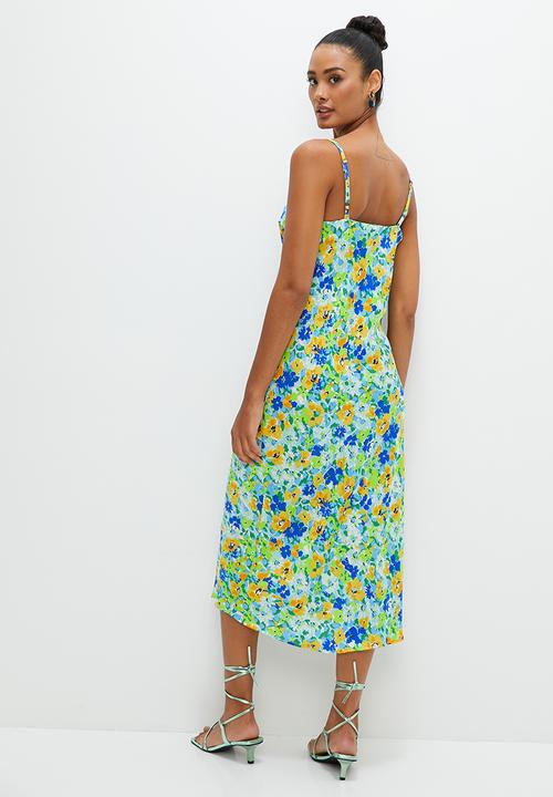edit -  Satin slip dress - watercolour floral