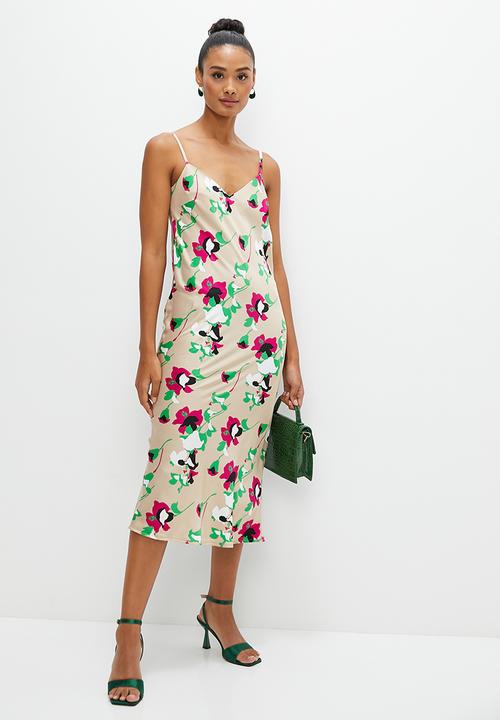 edit -  Satin slip dress - Floral