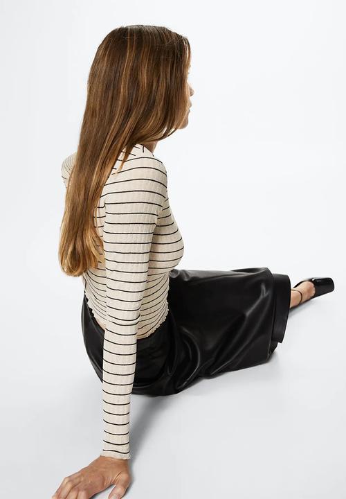 MANGO - T-shirt crema - light beige