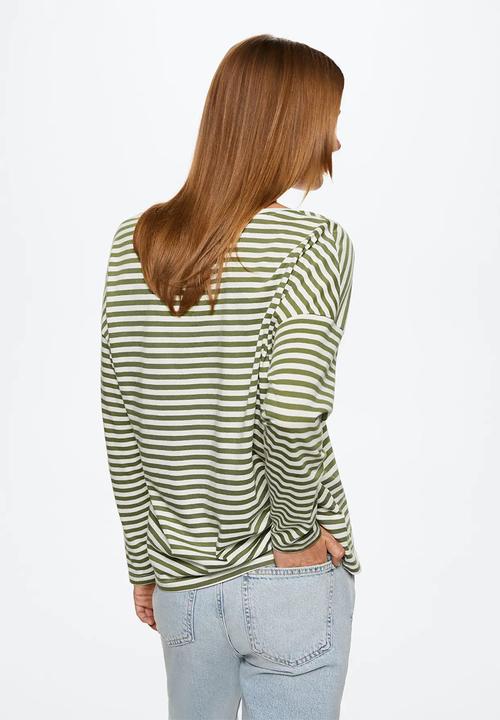 MANGO - T-shirt sacov - green
