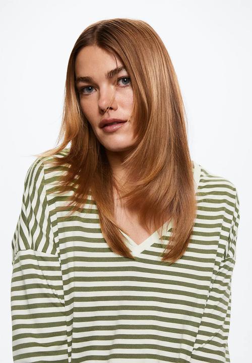 MANGO - T-shirt sacov - green