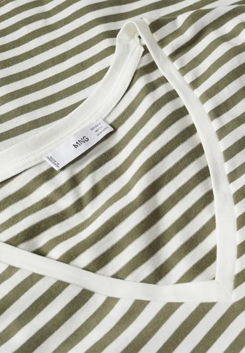 MANGO - T-shirt sacov - green