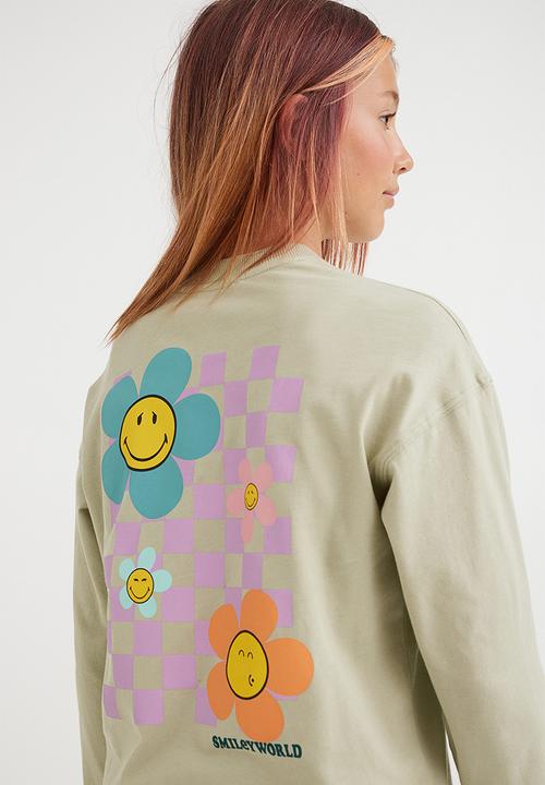 H&M - Printed cotton jersey top - light green/smileyworld®