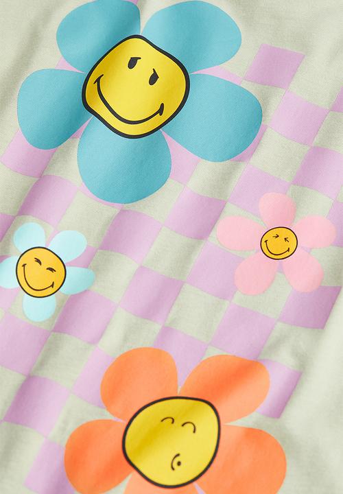 H&M - Printed cotton jersey top - light green/smileyworld®