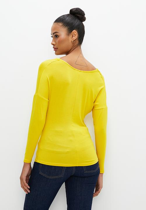 edit - Cowl neck top - yellow