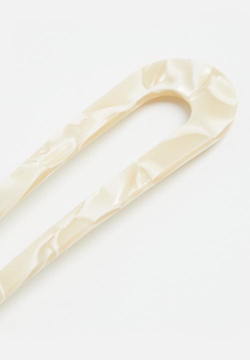 Cotton On - Mia hair fork - white marble