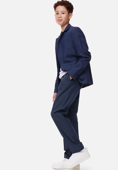H&M - Textured suit trousers - navy blue