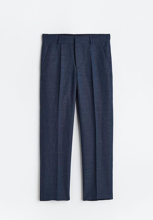 H&M - Textured suit trousers - navy blue