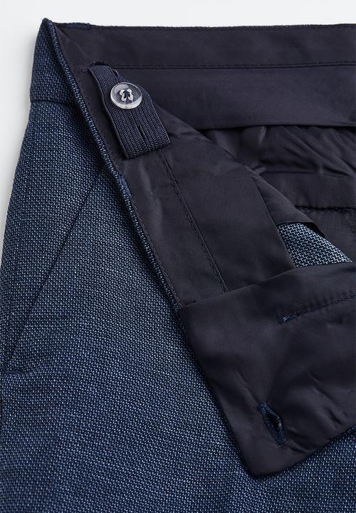 H&M - Textured suit trousers - navy blue