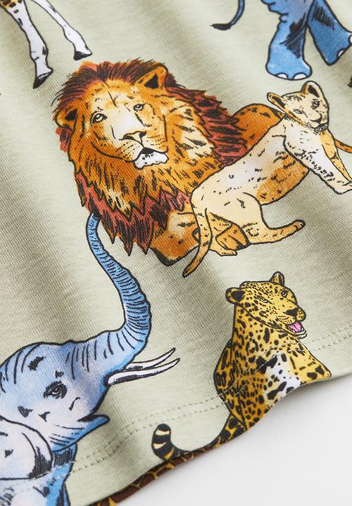 H&M - Jersey pyjamas - light green/animals