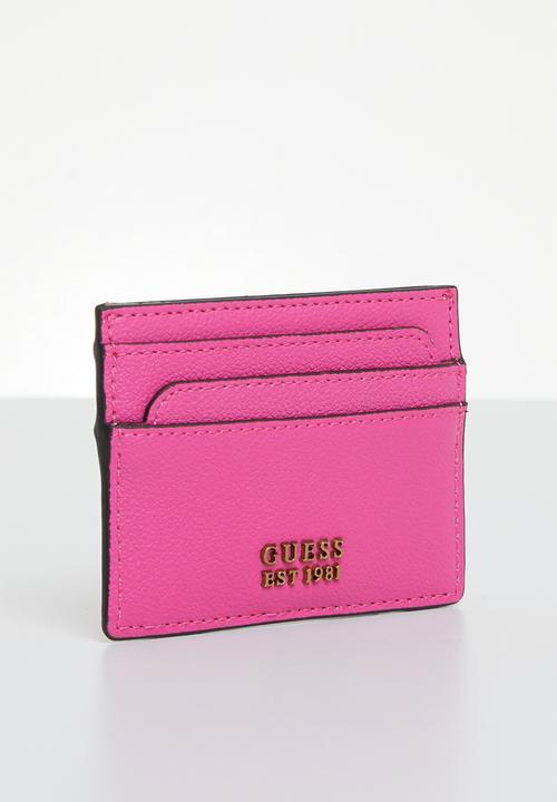GUESS - Laurel slg card holder - fuchsia