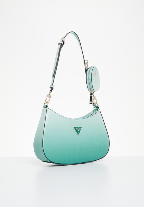 GUESS - Alexie top zip shoulder bag - aqua multi