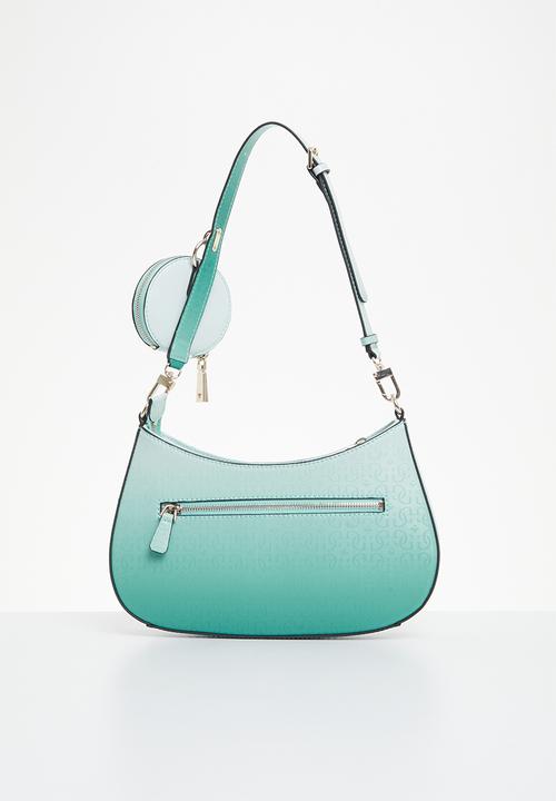 GUESS - Alexie top zip shoulder bag - aqua multi