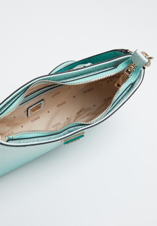 GUESS - Alexie top zip shoulder bag - aqua multi