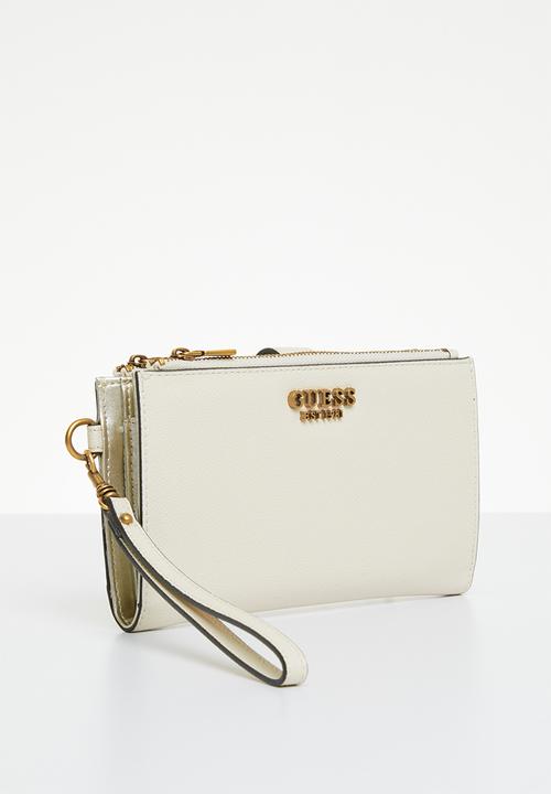 GUESS - Laurel slg dbl zip organizer - stone