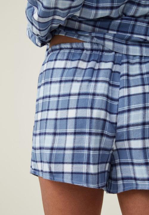 Cotton On - Flannel sleep set - mid blue check
