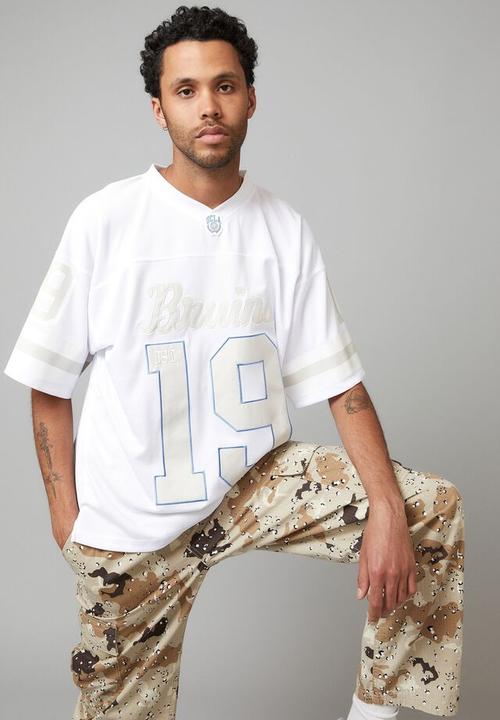 Factorie - Ucla v-neck mesh top - lcn ucla & white tonal