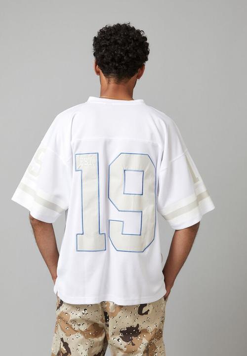 Factorie - Ucla v-neck mesh top - lcn ucla & white tonal