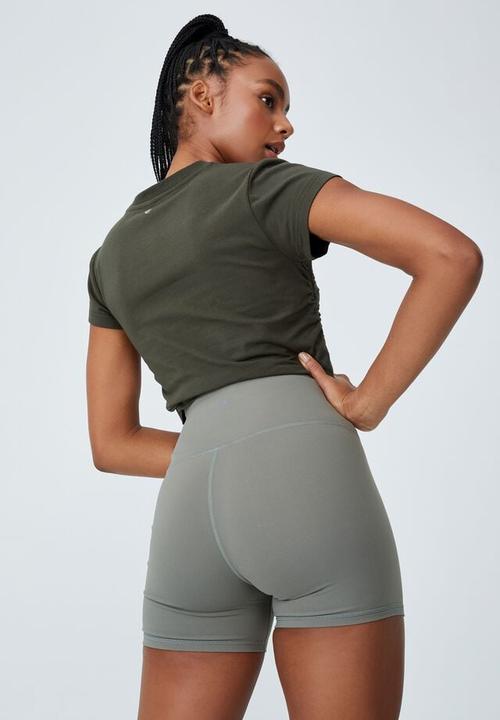 Cotton On - Highwaisted Shortie Short - core steely shadow