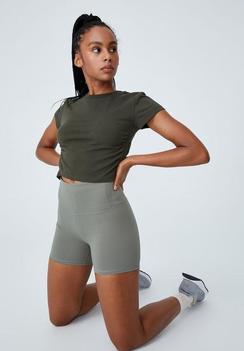 Cotton On - Highwaisted Shortie Short - core steely shadow