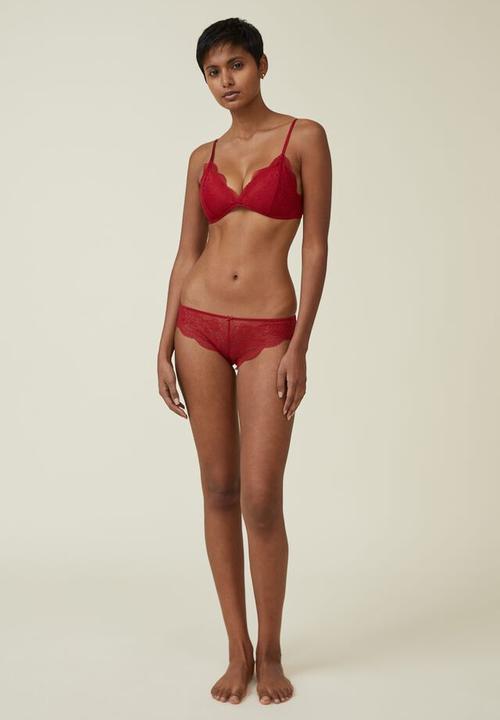 Cotton On - Nala lace bikini brief - crimson
