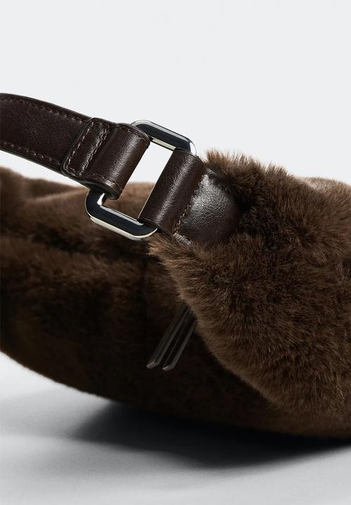 MANGO - Short handle hair bag - brown
