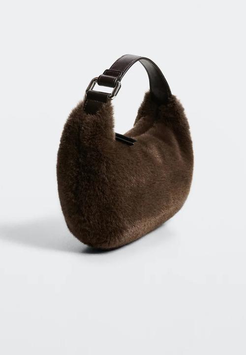 MANGO - Short handle hair bag - brown