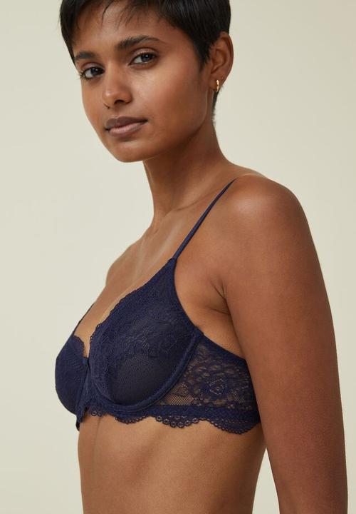 Cotton On - Nala lace underwire bra - french navy