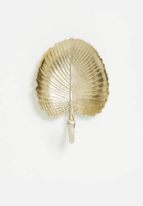 H&S - Hazel leaf hook - gold