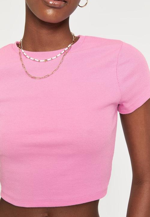Supré  - Alissa fitted crew top - bubblegum