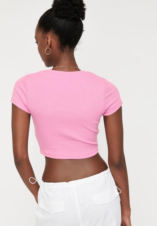 Supré  - Alissa fitted crew top - bubblegum