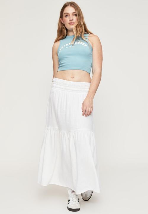 Supré  - Keira shirred maxi skirt - white