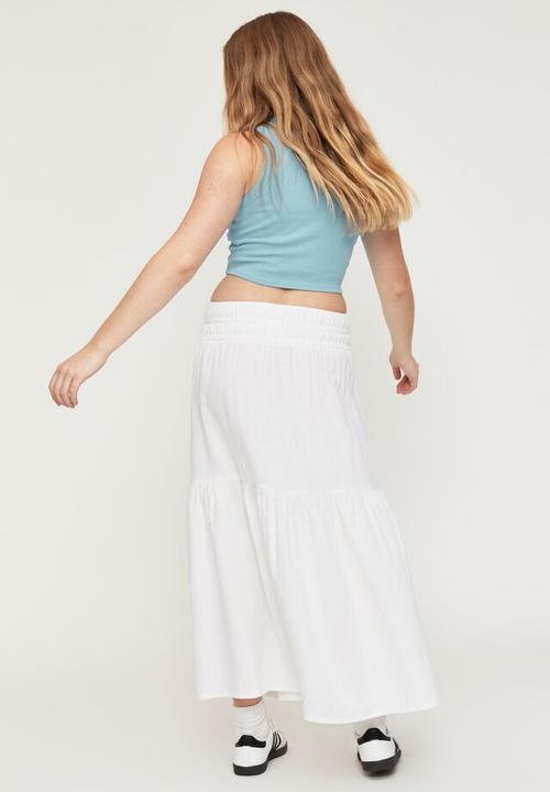 Supré  - Keira shirred maxi skirt - white